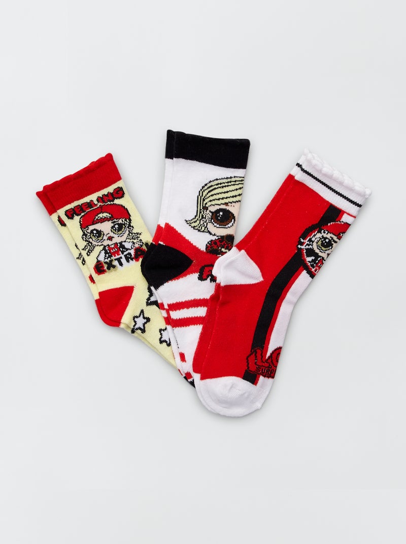 Lot de 3 paires de chaussettes 'Lol Surprise' Noir - Kiabi