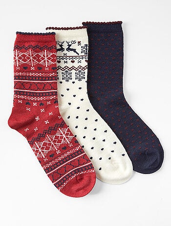 Lot de 3 paires de chaussettes maille fantaisie chaude Thermolactyl - Damart