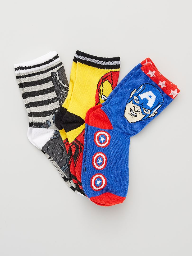 Lot de 3 paires de chaussettes 'Marvel' BLEU - Kiabi