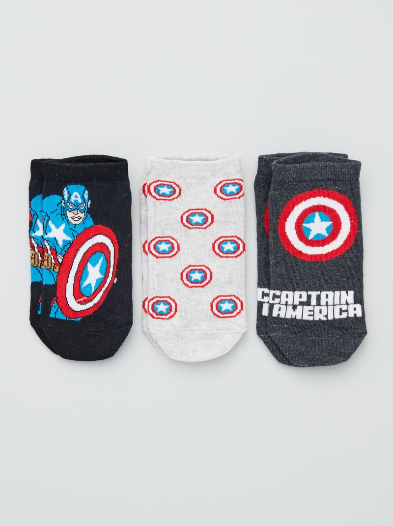 Lot de 3 paires de chaussettes 'Marvel' noir/gris - Kiabi