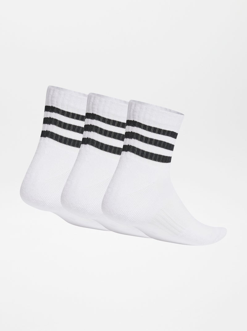 Lot de 3 paires de chaussettes mi-hautes 'adidas' Blanc - Kiabi