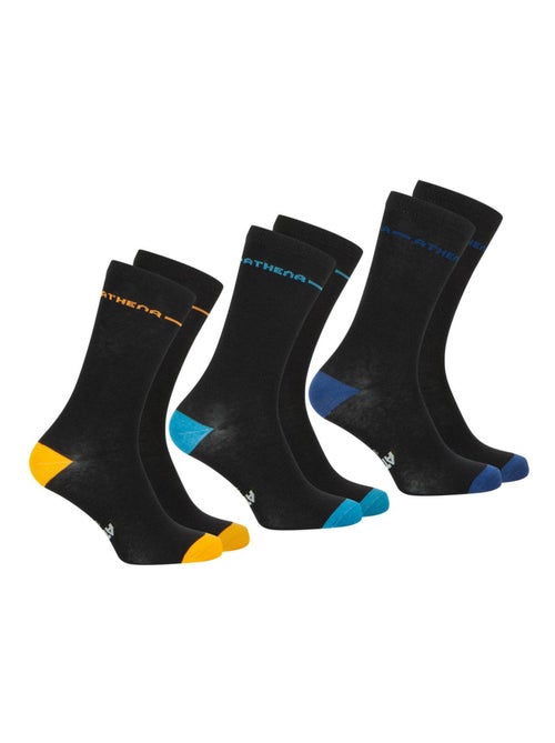 Lot de 3 paires de chaussettes mi-hautes homme Easy Color - Kiabi