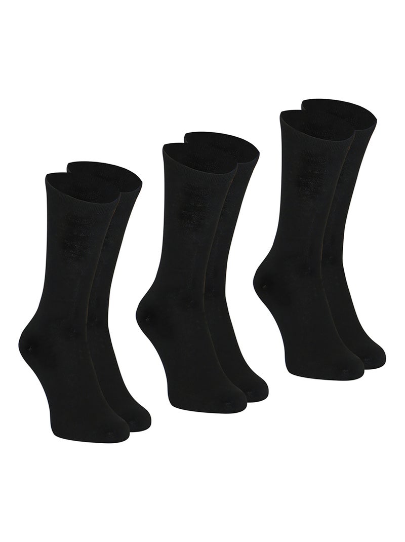 Lot de 3 paires de chaussettes mi-hautes homme My Petit Prix Athena Noir - Kiabi