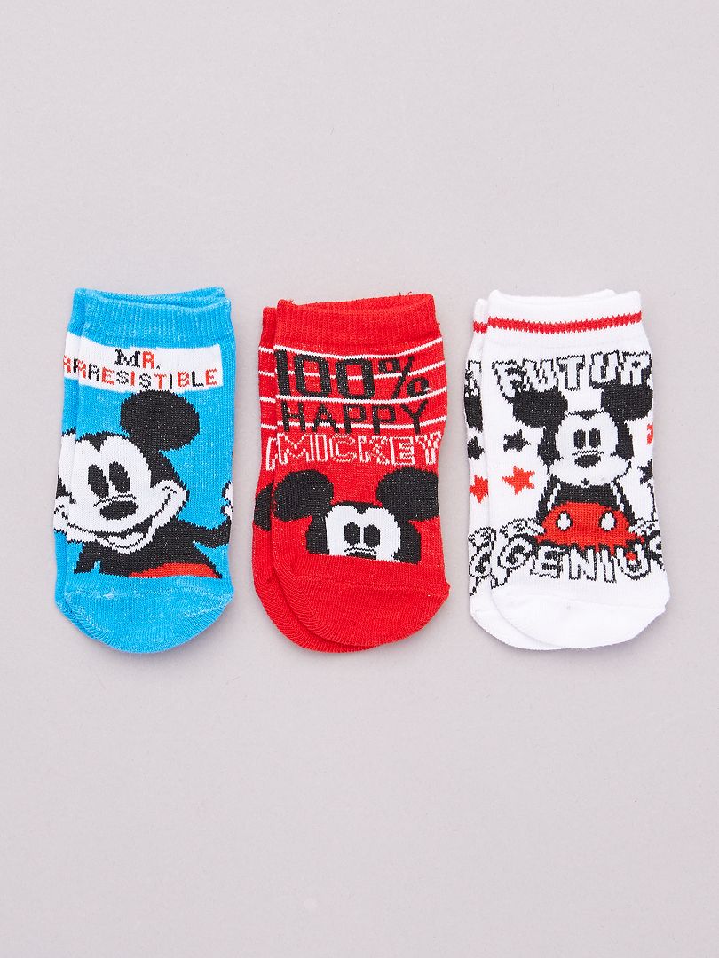 Lot de 3 paires de chaussettes 'Mickey' 'Disney' BLANC - Kiabi