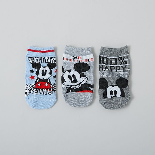 Lot De 3 Paires De Chaussettes Mickey Disney Bebe Garcon Gris Bleu Kiabi 5 00