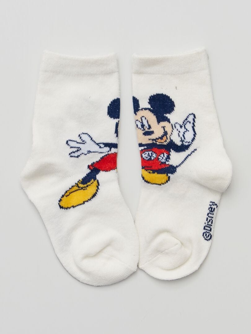 Lot de 3 paires de chaussettes 'Mickey' Jaune/bleu/gris - Kiabi