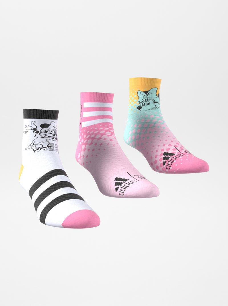 Lot de 3 paires de chaussettes 'Minnie' 'Adidas' Rose - Kiabi