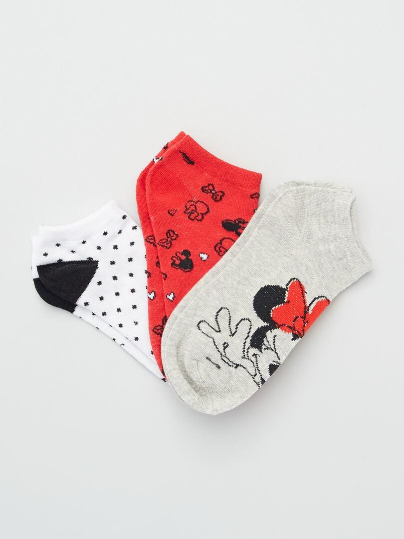 Lot de 3 paires de chaussettes 'Minnie' 'Disney' rouge - Kiabi