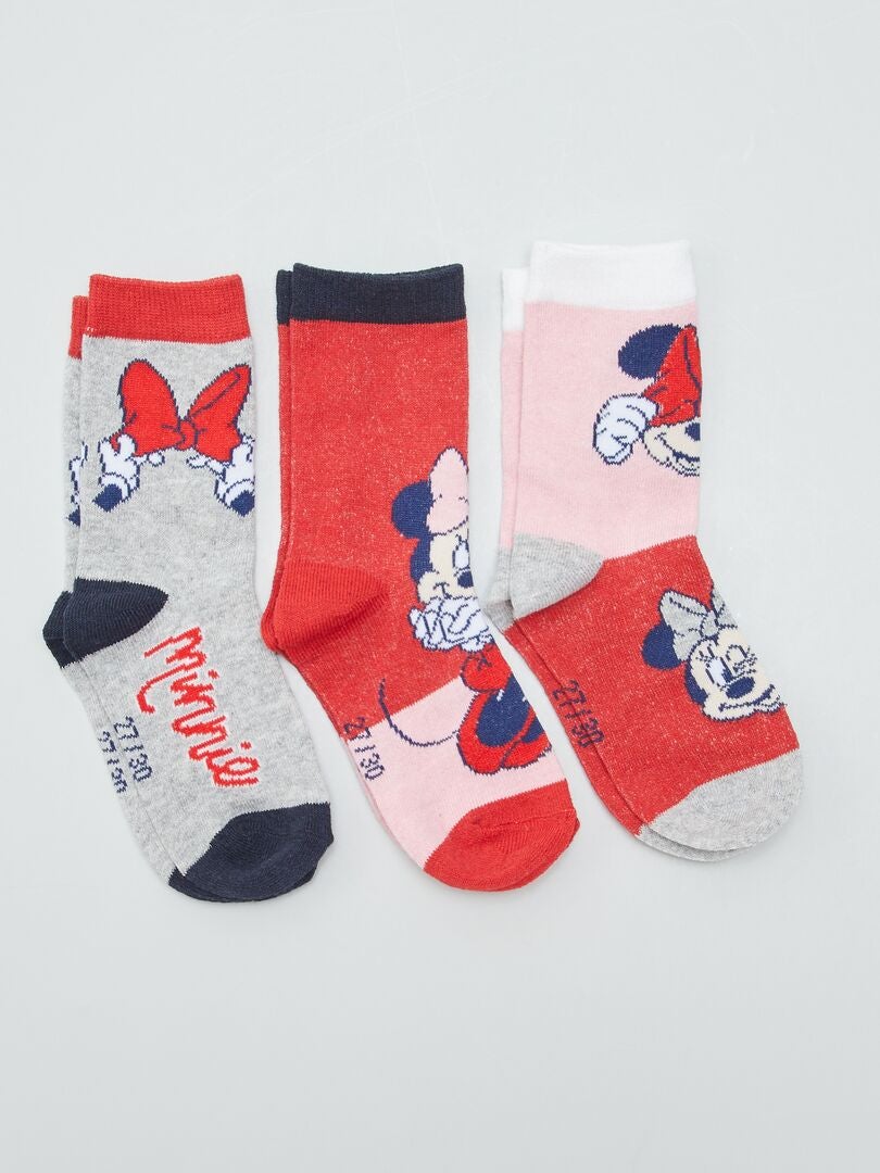 Chaussons chaussettes de Noël - Lot de 2 - Blanc/rouge - Kiabi - 4.80€