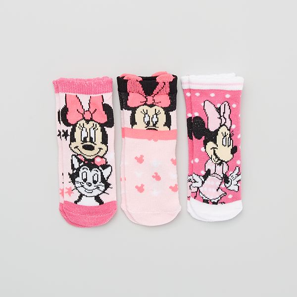 Lot De 3 Paires De Chaussettes Minnie Bebe Fille Rose Kiabi 5 00