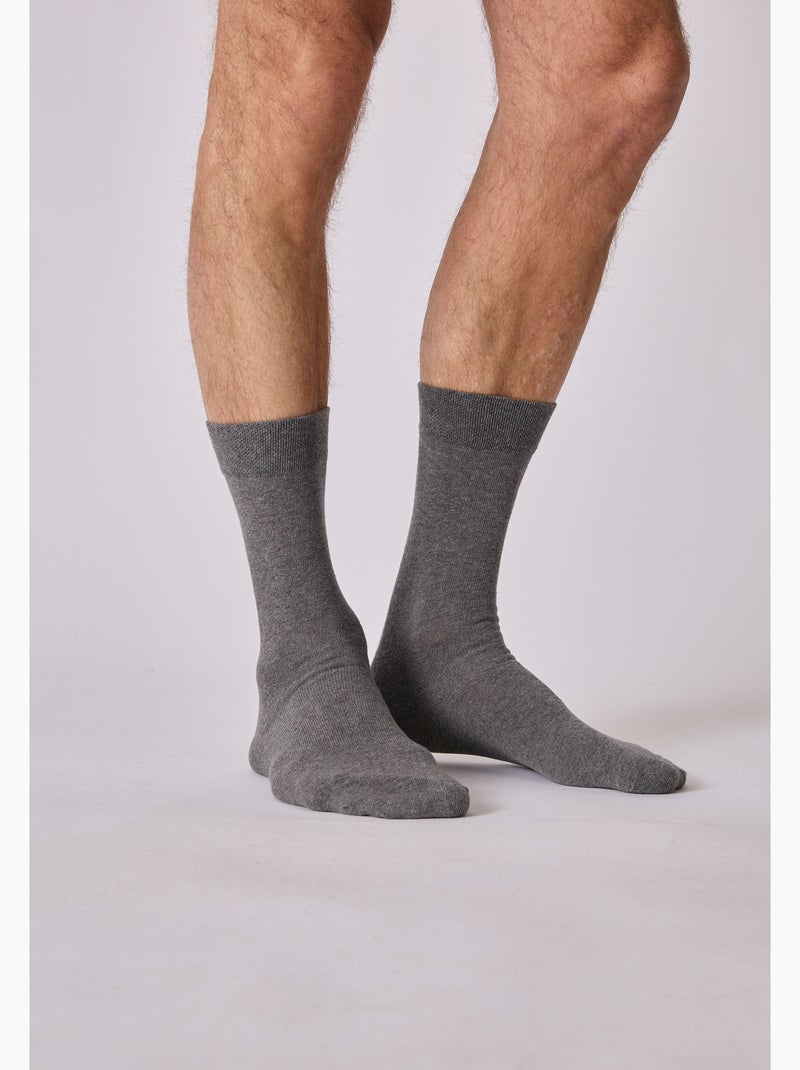 Lot de 3 paires de chaussettes mixtes en coton biologique majoritaire - Damart Gris - Kiabi