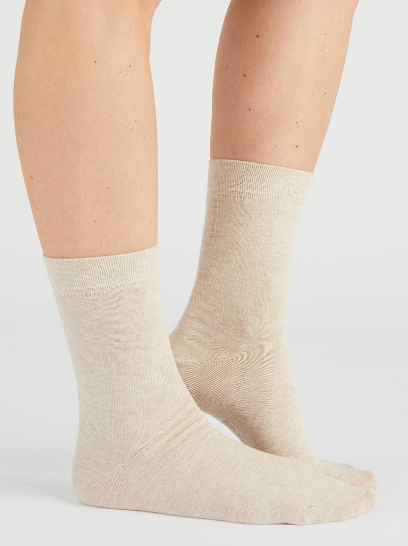 Lot de 3 paires de chaussettes mixtes en coton biologique majoritaire - Damart Marron - Kiabi