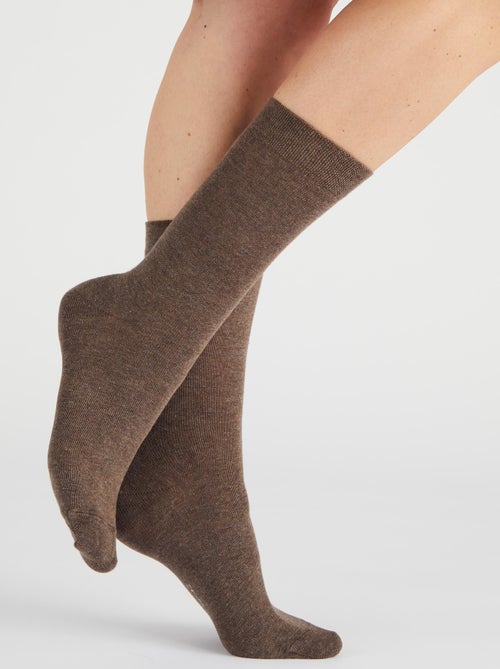 Lot de 3 paires de chaussettes mixtes en coton biologique majoritaire - Damart - Kiabi
