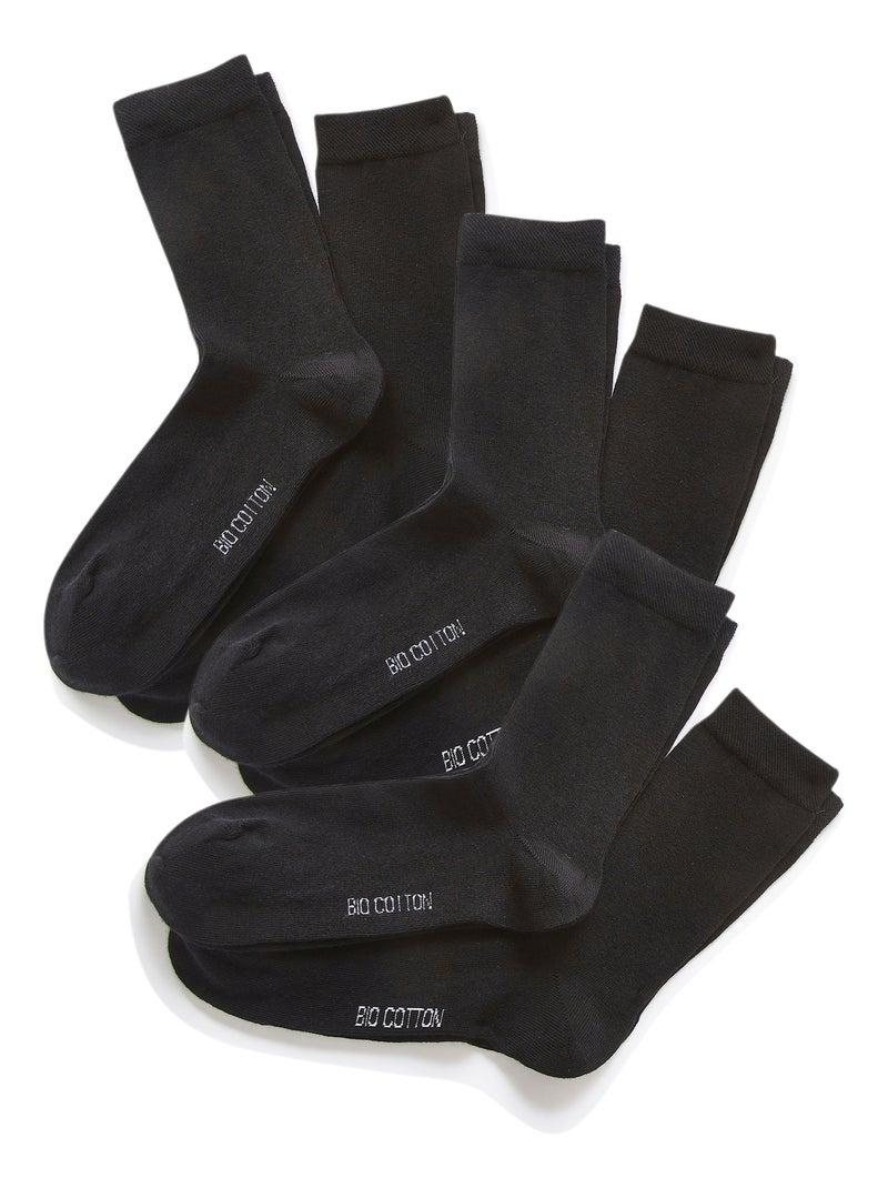 Lot de 3 paires de chaussettes mixtes en coton biologique majoritaire - Damart Noir - Kiabi