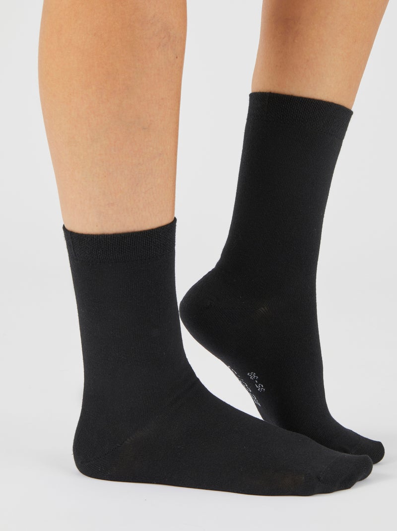 Lot de 3 paires de chaussettes mixtes en coton biologique majoritaire - Damart Noir - Kiabi