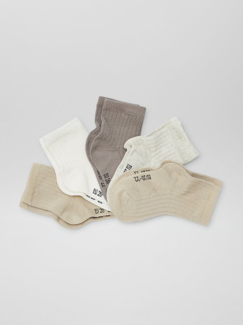 Lot de 3 paires de chaussettes naissance Beige - Kiabi