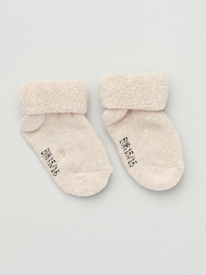 Lot de 3 paires de chaussettes naissance BEIGE_SET - Kiabi