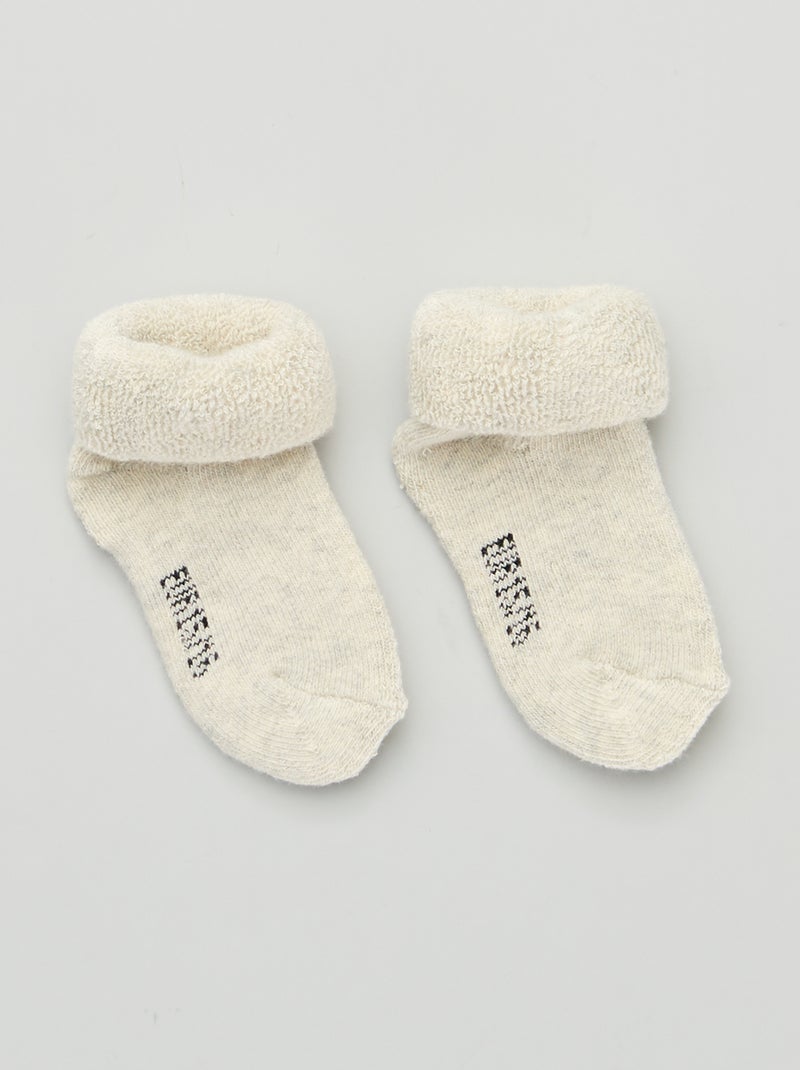 Lot de 3 paires de chaussettes naissance BEIGE_SET - Kiabi