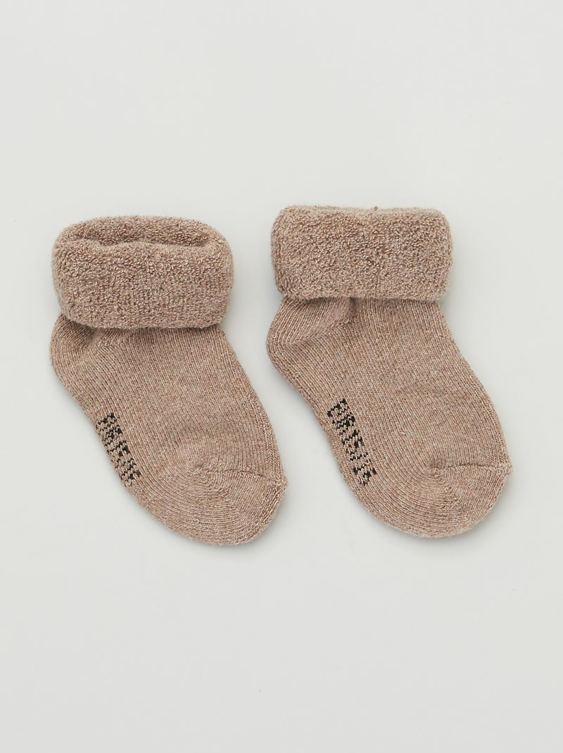Lot de 3 paires de chaussettes naissance BEIGE_SET - Kiabi