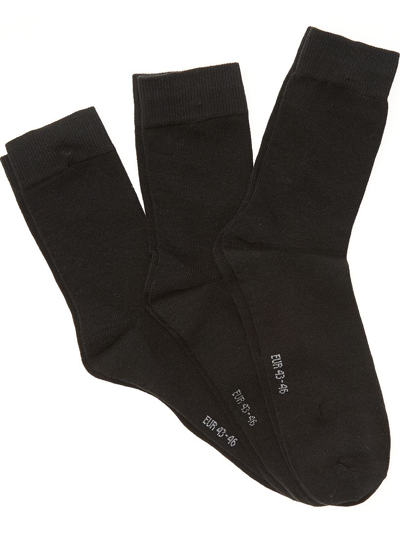 Lot de 3 paires de chaussettes noir - Kiabi