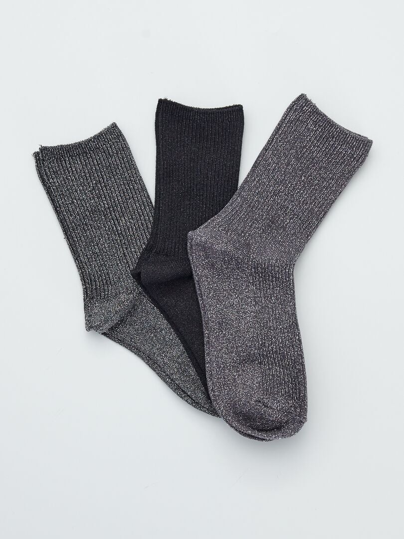 Lot de 3 paires de chaussettes noir - Kiabi