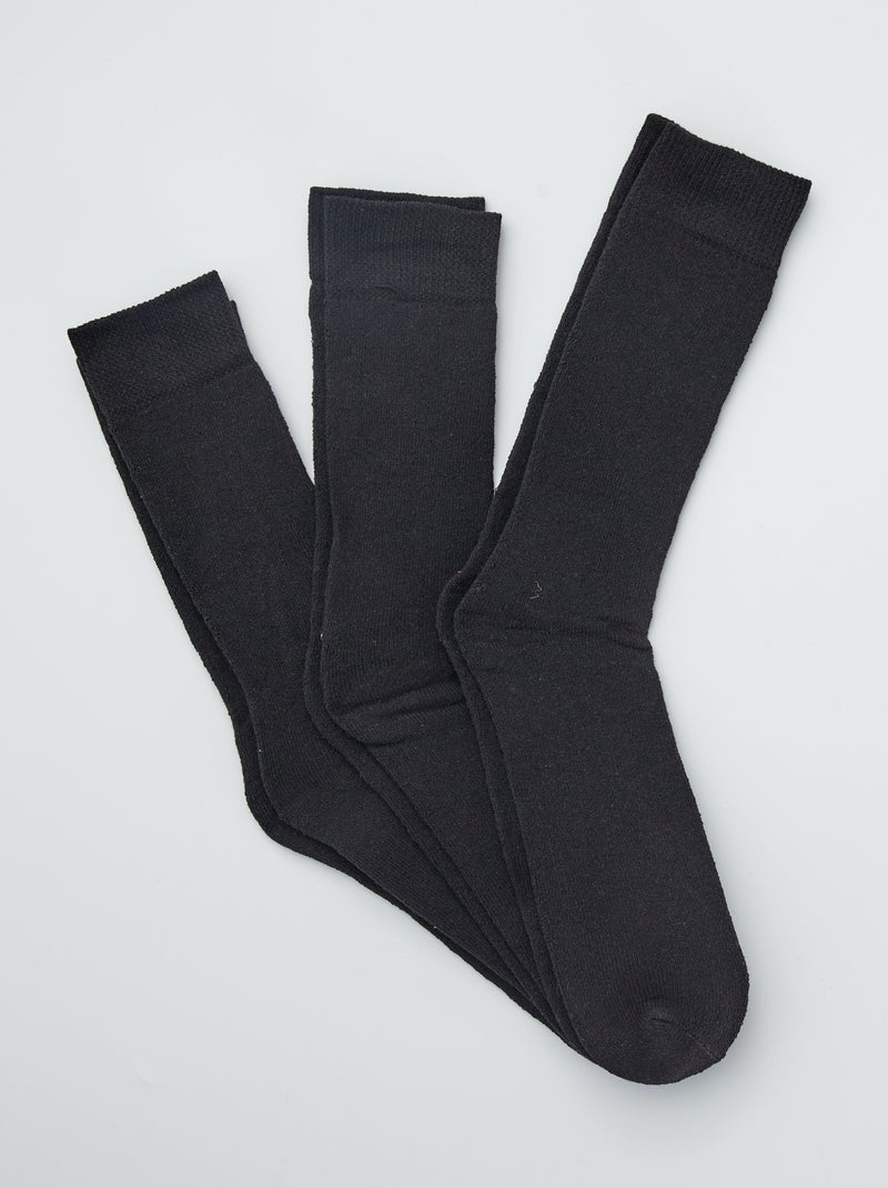 Lot de 3 paires de chaussettes noir - Kiabi