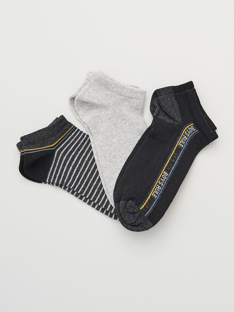 Lot de 3 paires de chaussettes 'Stitch' - Noir/gris/bleu - Kiabi - 4.80€