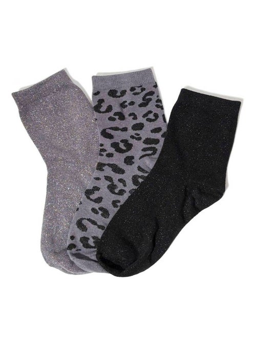 Lot de 3 paires de chaussettes pailletées
 'Deeluxe' - Kiabi