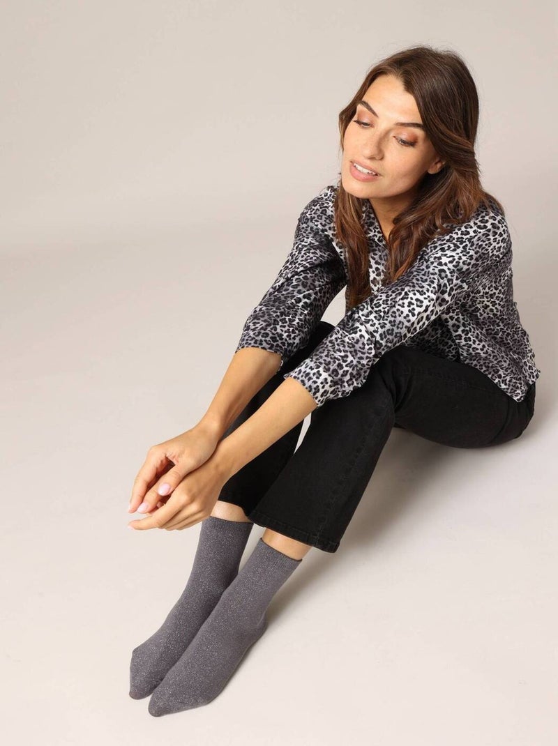 Lot de 3 paires de chaussettes pailletées
 'Deeluxe' Noir - Kiabi