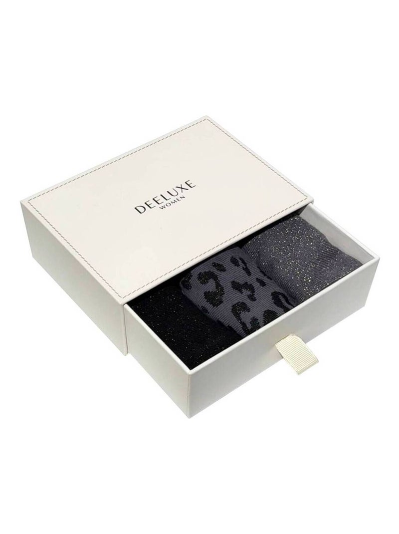 Lot de 3 paires de chaussettes pailletées
 'Deeluxe' Noir - Kiabi