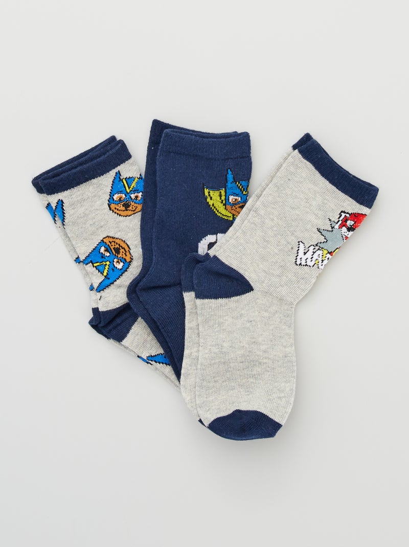 Lot de 3 paires de chaussettes 'Pat' Patrouille' bleu/gris - Kiabi