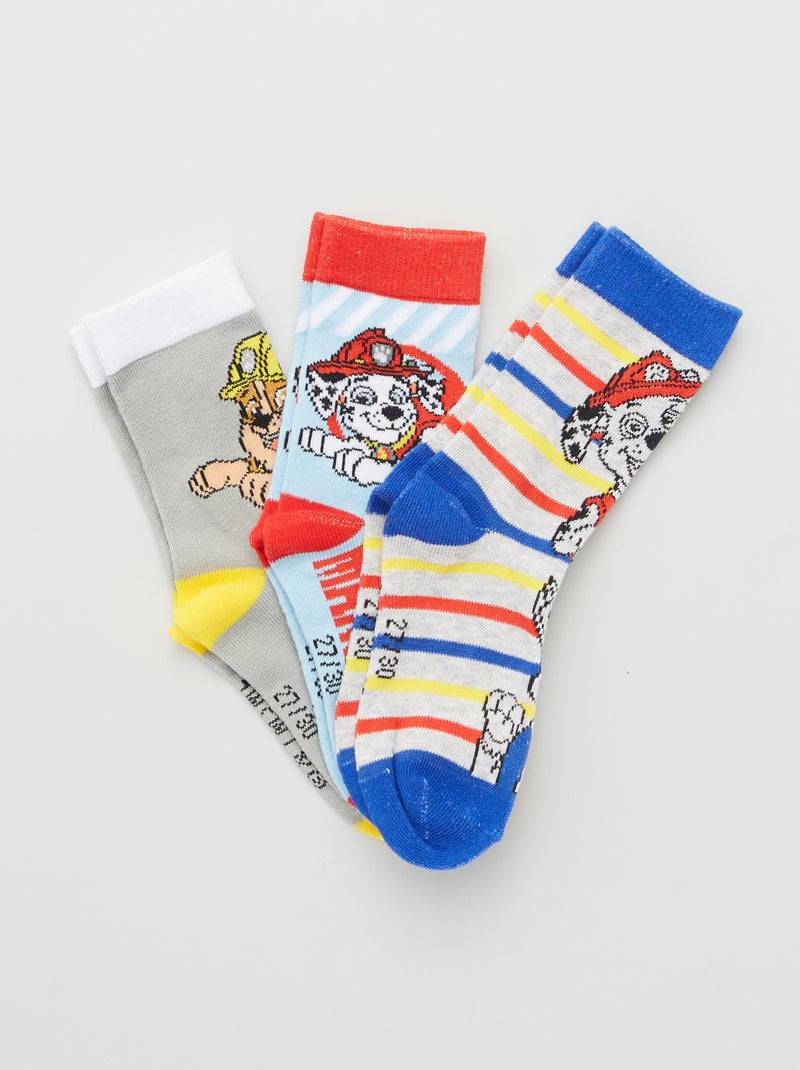 Lot de 3 paires de chaussettes 'Pat' Patrouille' gris/bleu - Kiabi