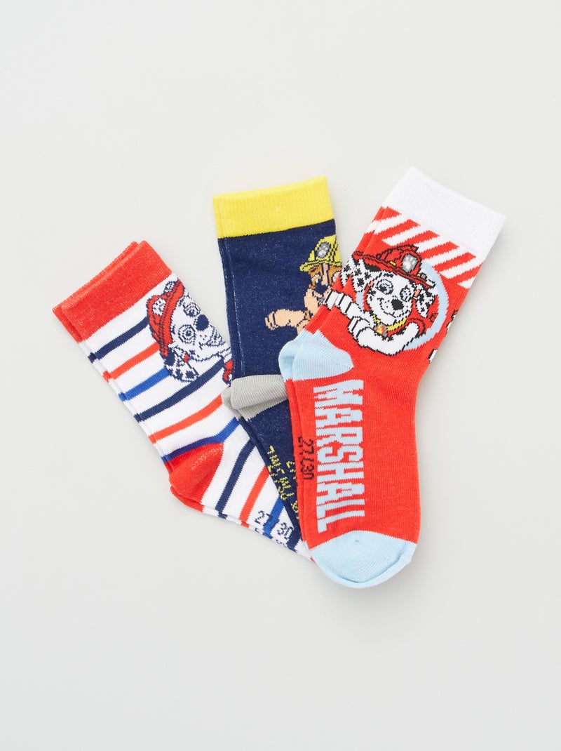 Lot de 3 paires de chaussettes 'Pat' Patrouille' Rouge/marine - Kiabi