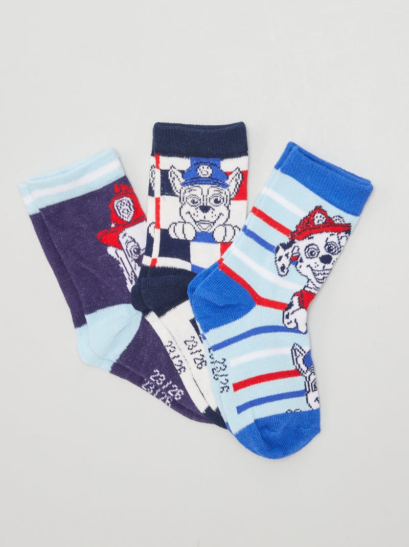 Lot de 3 paires de chaussettes 'Pat'Patrouille' Bleu - Kiabi