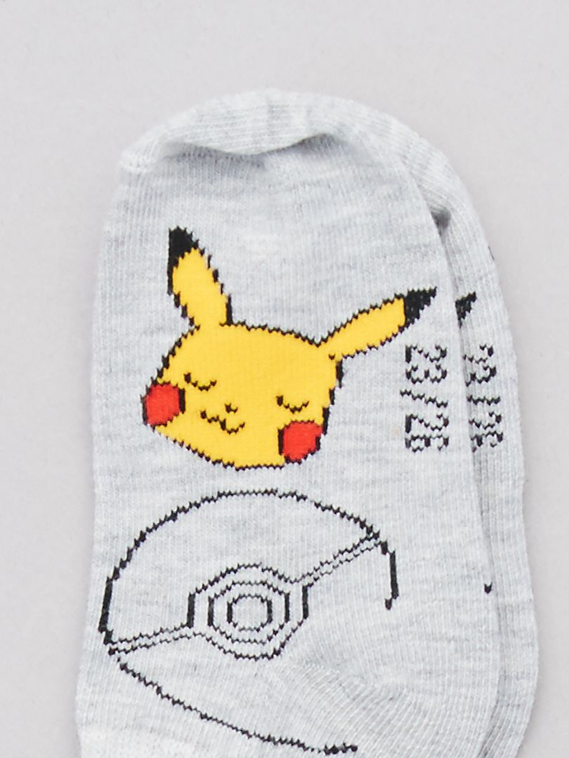 Lot de 3 paires de chaussettes 'Pokemon' - gris/bleu/jaune - Kiabi - 5.00€