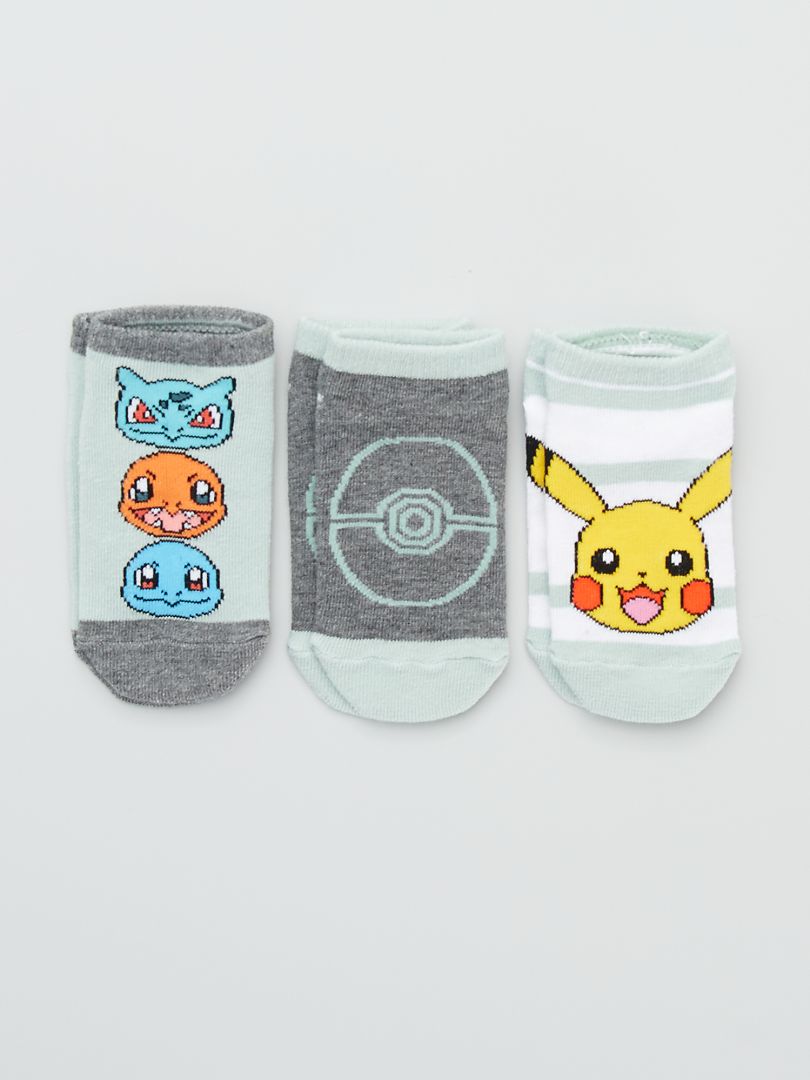 Lot de 3 paires de chaussettes 'Pokemon' - gris - Kiabi - 5.00€