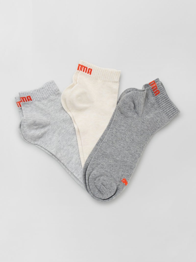 Lot de 3 paires de chaussettes 'Puma' beige/gris - Kiabi