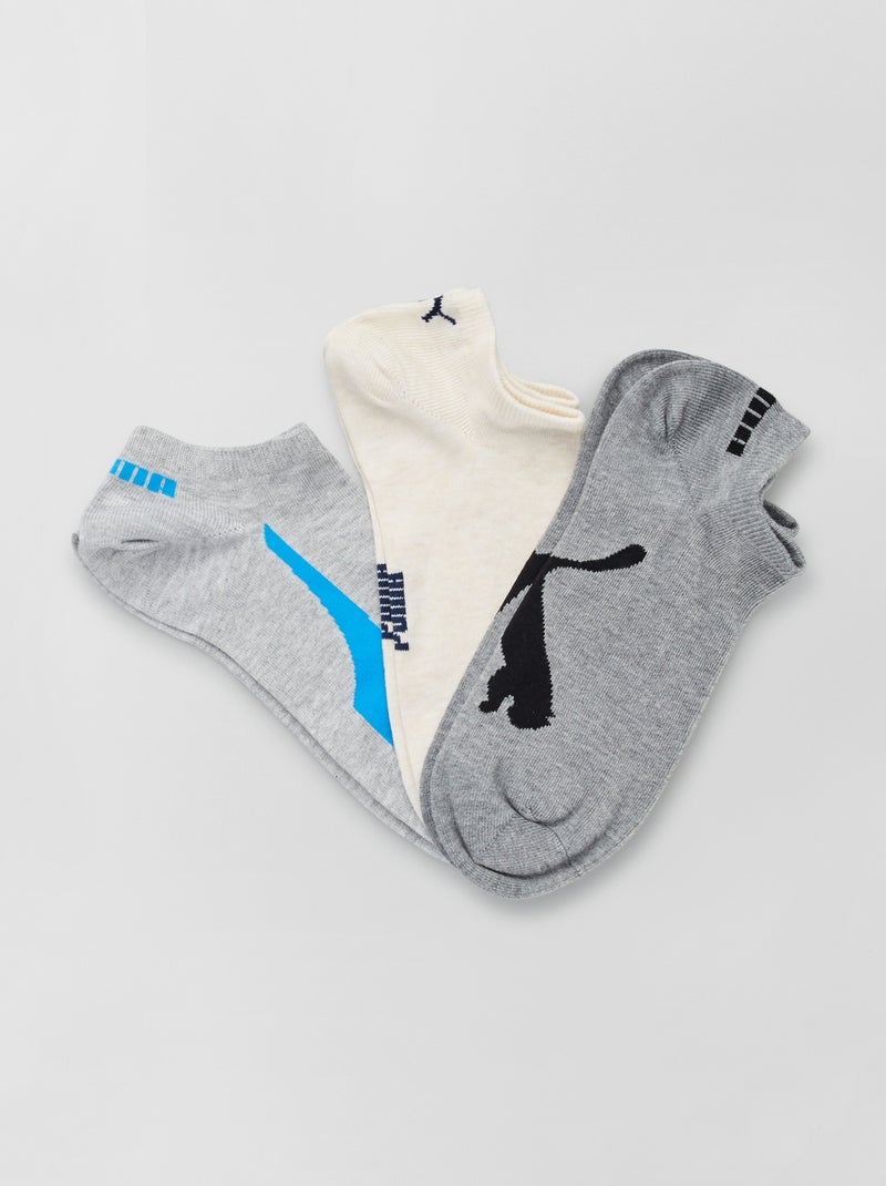 Lot de 3 paires de chaussettes 'Puma' gris/beige - Kiabi
