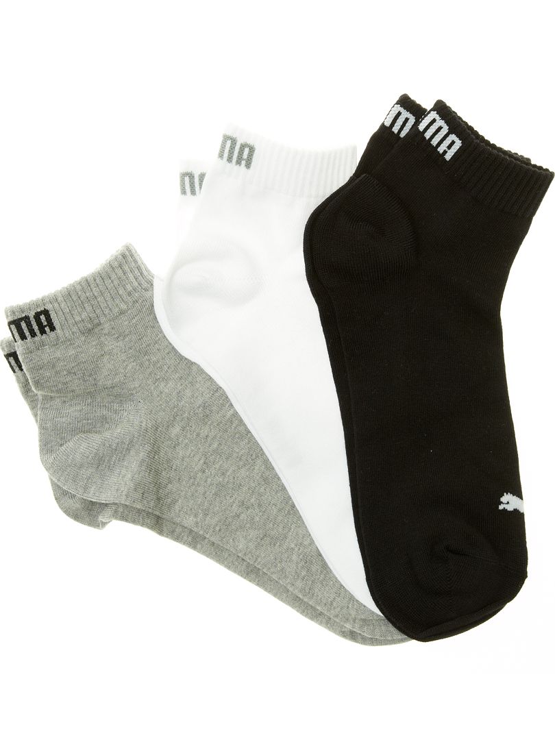 Lot de 3 paires de chaussettes 'Puma' gris/blanc/noir - Kiabi