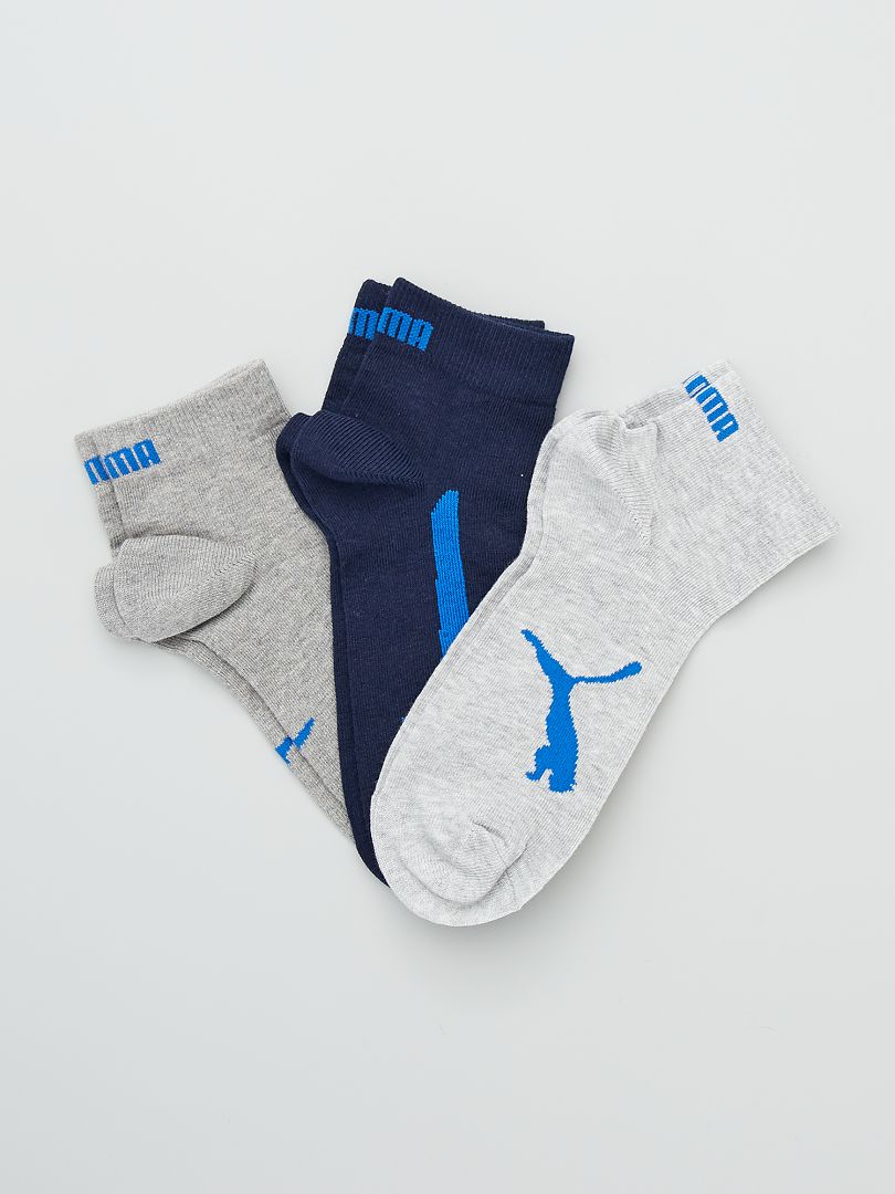 Lot de 3 paires de chaussettes 'Puma' - gris/bleu - Kiabi - 8.00€