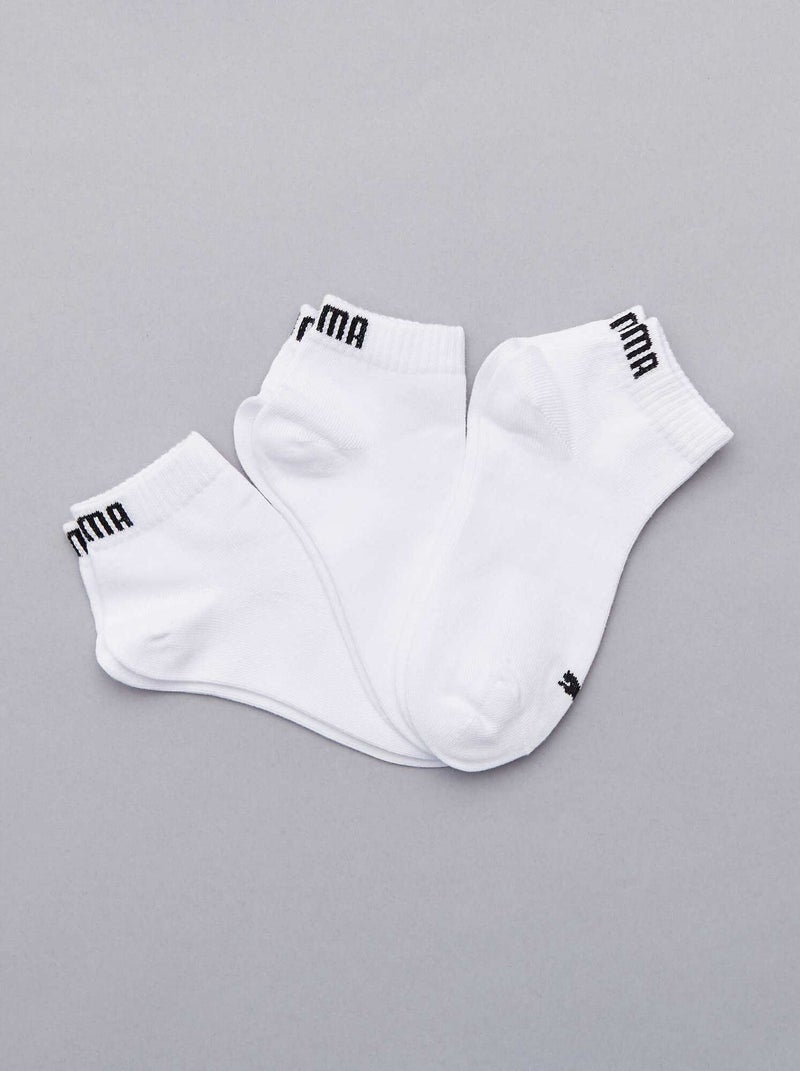 Lot de 3 paires de chaussettes 'Puma' tige courte blanc - Kiabi