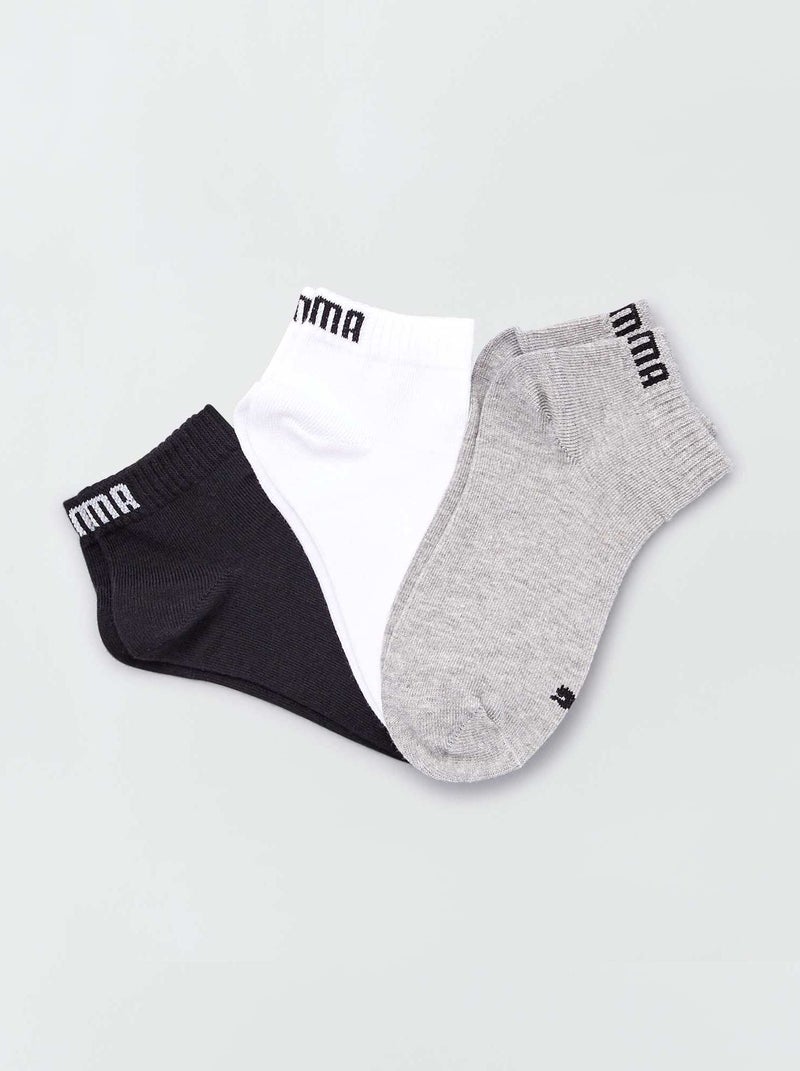 Lot de 3 paires de chaussettes 'Puma' tige courte gris/blanc/noir - Kiabi