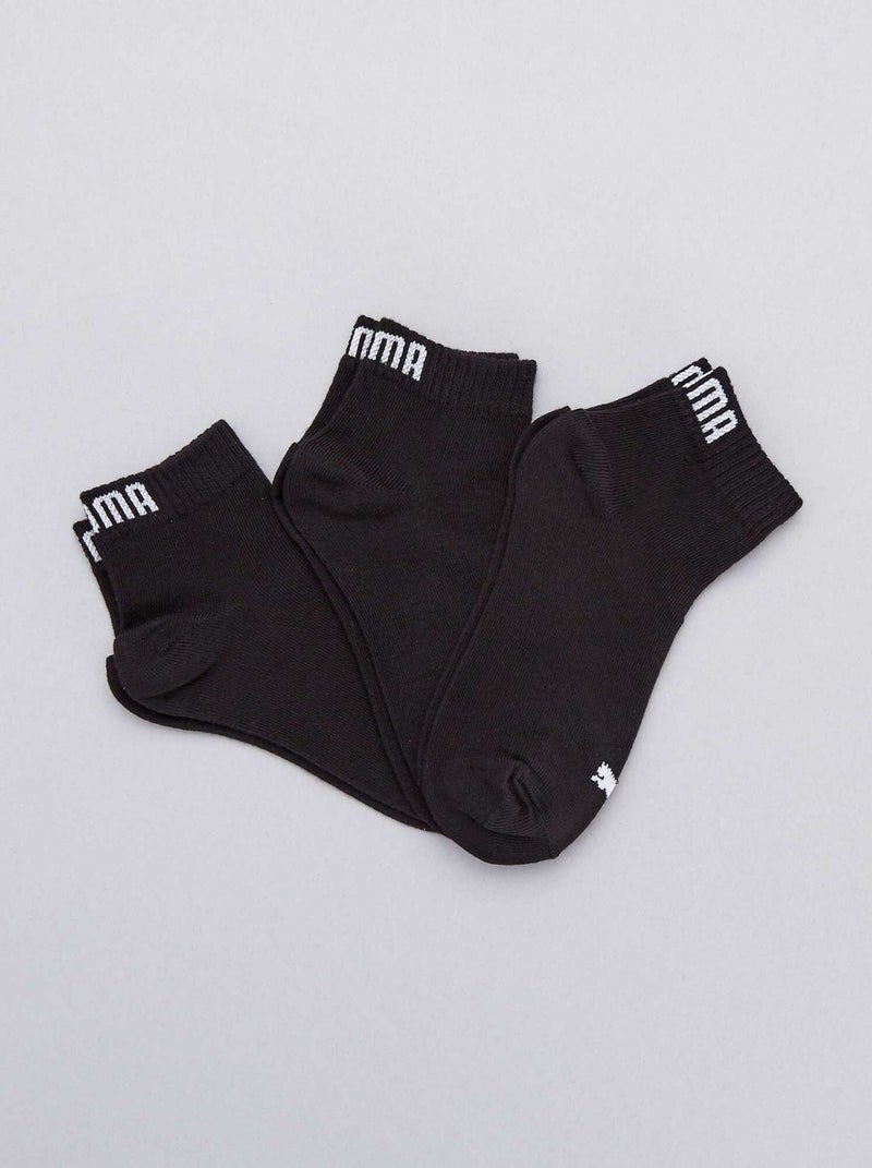 Lot de 3 paires de chaussettes 'Puma' tige courte noir - Kiabi