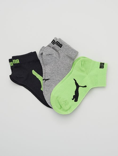 Lot de 3 paires de chaussettes 'Puma'                                                     vert/noir/gris 

