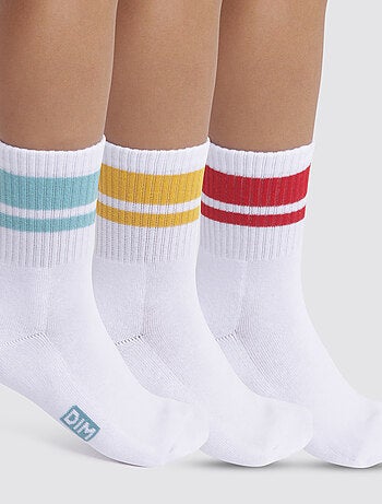 Lot de 3 paires de chaussettes rayées Dim Sport