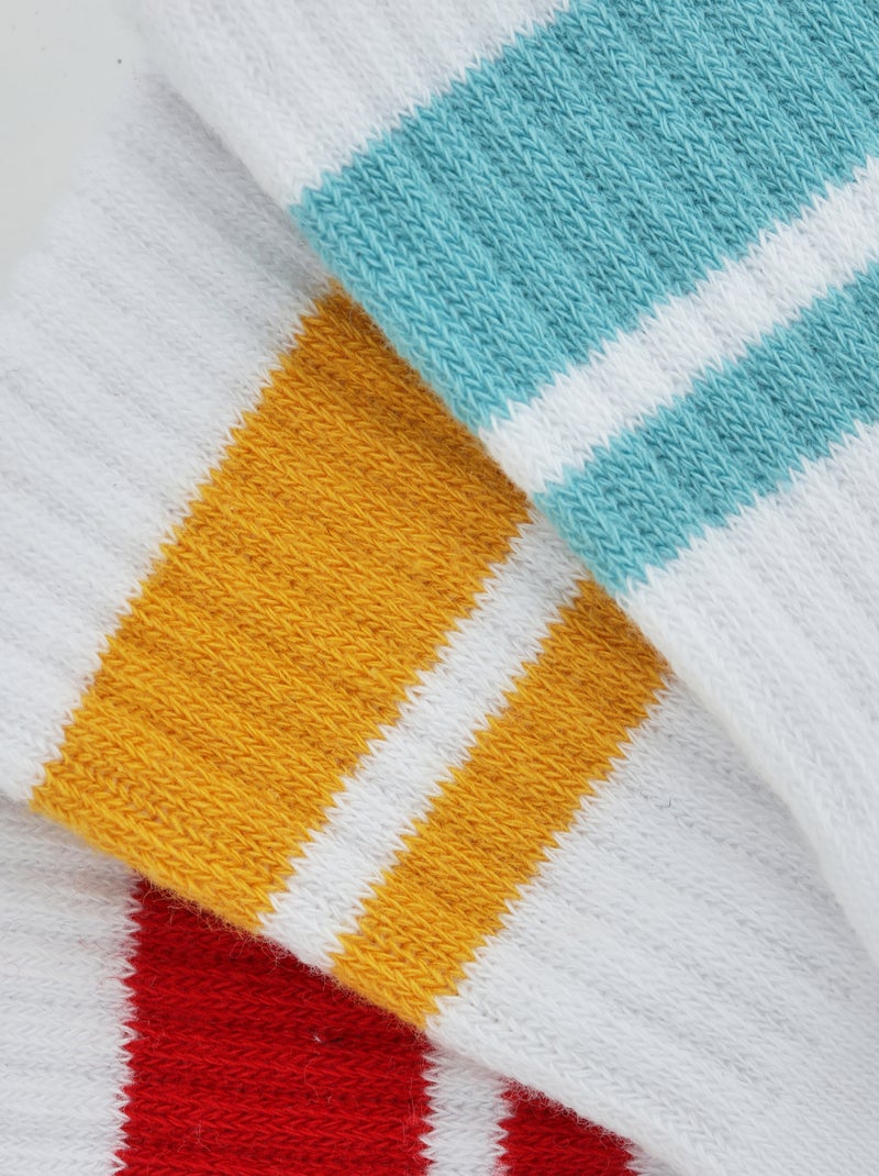 Lot de 3 paires de chaussettes rayées Dim Sport Multicolore - Kiabi