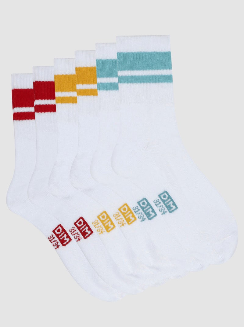Lot de 3 paires de chaussettes rayées Dim Sport Multicolore - Kiabi