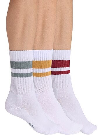 Lot de 3 paires de chaussettes rayées enfant Dim Sport