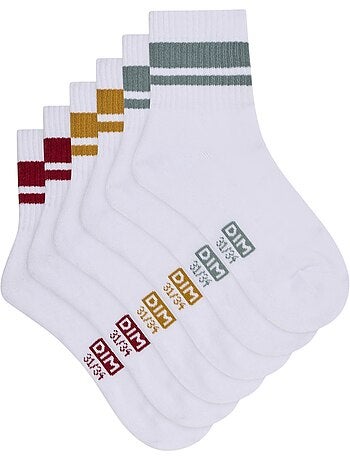 Lot de 3 paires de chaussettes rayées enfant Dim Sport