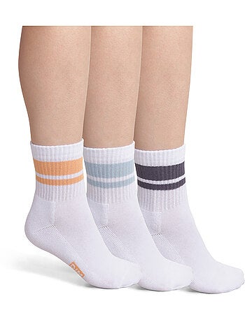 Lot de 3 paires de chaussettes rayées Dim Sport